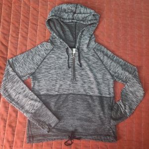 Aeropostale Heather Grey Lounge Half Zip Fleece Hoodie